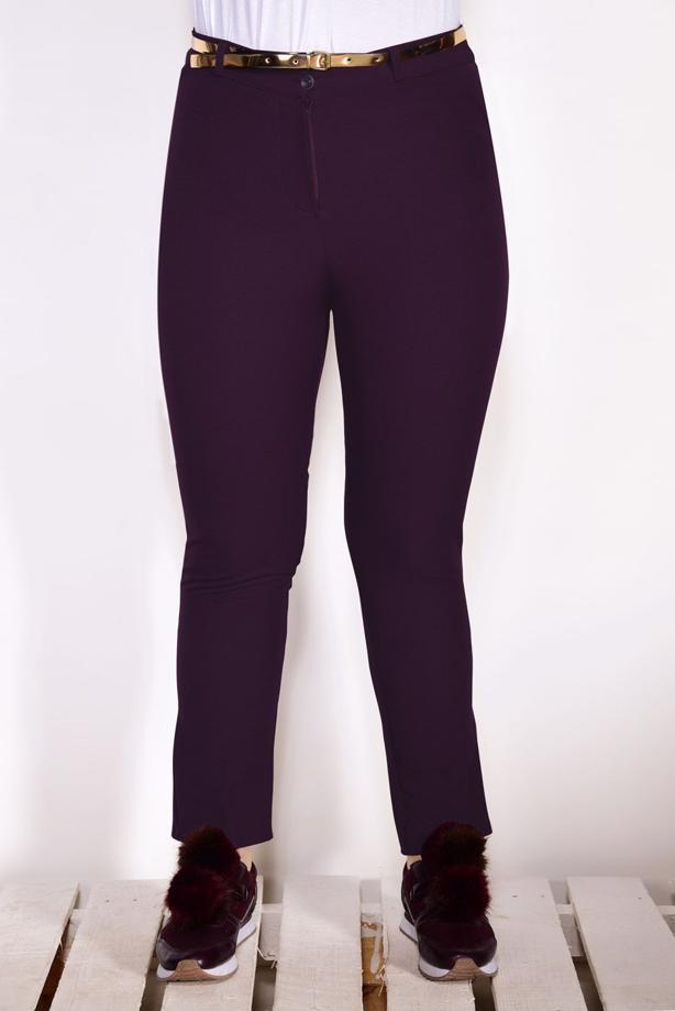 Vêtements hijab PRUNE PANTALON AVEC CEINTURE 7602 - TRENDTESETTÜR
