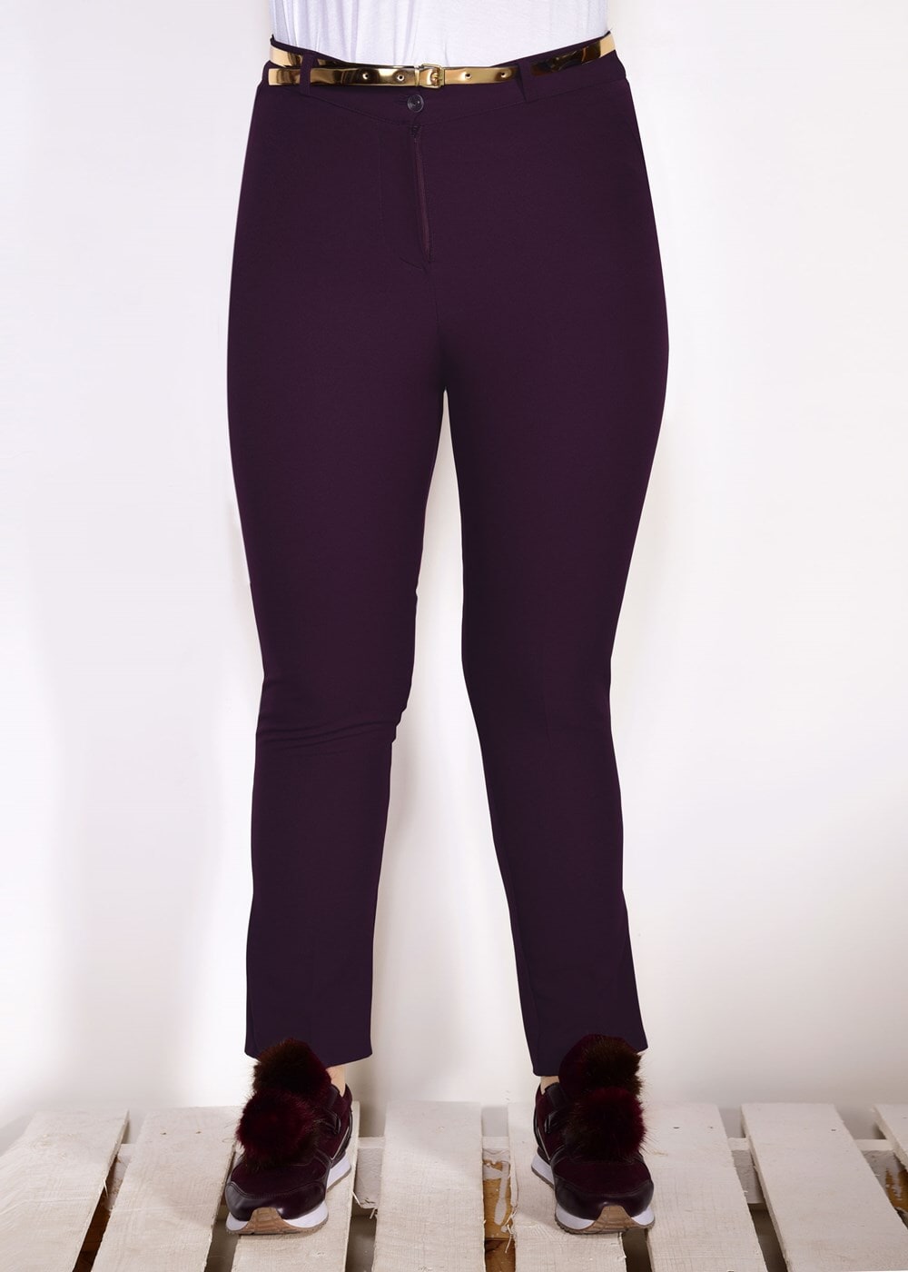 Hijab clothing PLUM BELT DETAILED PANTS 7602 