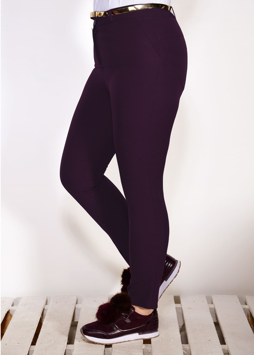 Hijab clothing PLUM BELT DETAILED PANTS 7602 