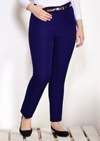 Tesettür giyim LACİVERT T 7602 Amine Hüma- Kemer Detaylı Pantolon