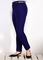 Tesettür giyim LACİVERT T 7602 Amine Hüma- Kemer Detaylı Pantolon