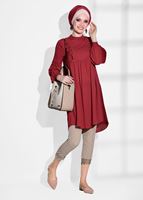 Tesettür giyim VİZON DANTEL DETAYLI PANTOLON 7641 