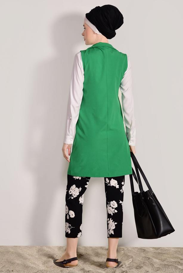 Tesettür giyim  T 7896 Ayriss- Çiçek Desenli Likralı Pantolon - TRENDTESETTÜR