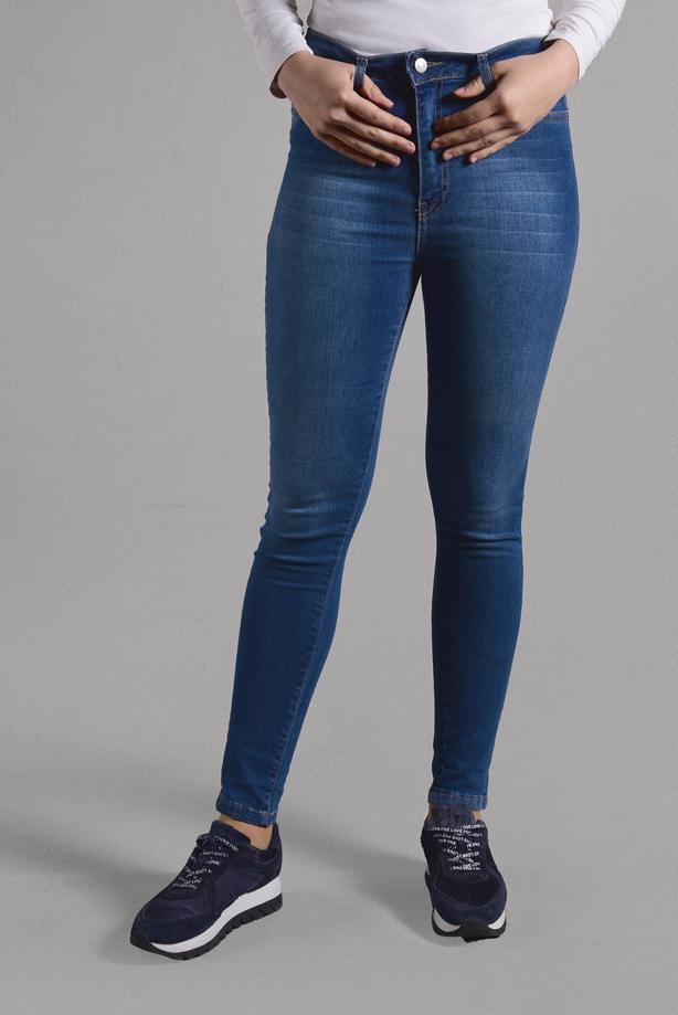 Vêtements hijab  High Waist Slim Denim Pants T 8013 - TRENDTESETTÜR