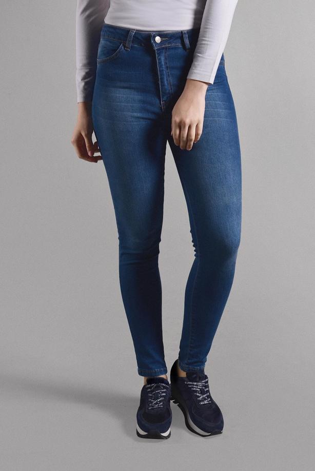Vêtements hijab  High Waist Slim Denim Pants T 8013 - TRENDTESETTÜR