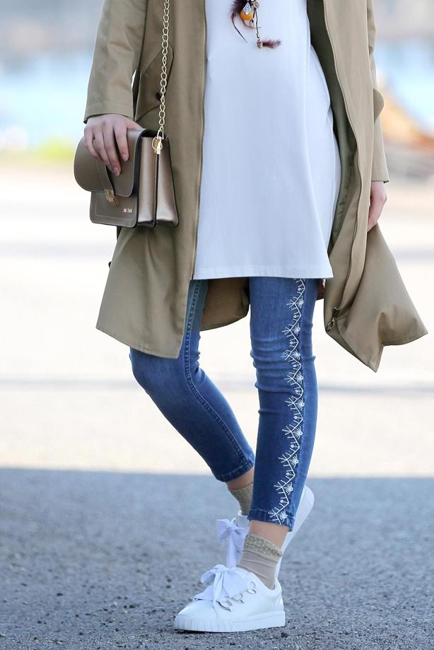 Hijab-Kleidung  T 8113 Lvr-Etnik Desen Pantolon - TRENDTESETTÜR