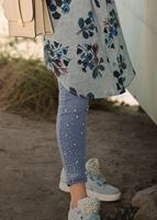 Tesettür giyim MAVİ İNCİLİ PUL DETAYLI DENİM PANTOLON 8309 