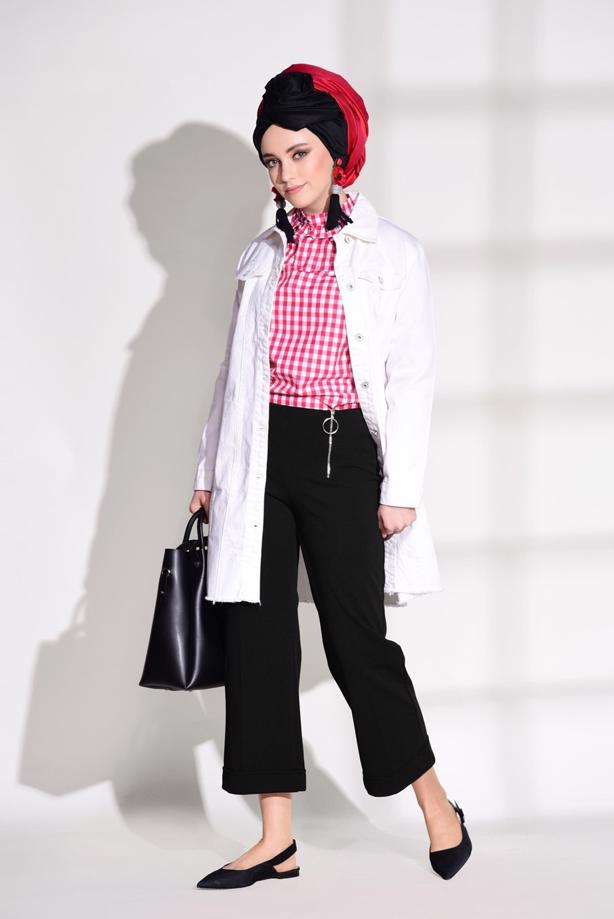 Vêtements hijab  ZIPPER DETAILED PANTS T 8664  - TRENDTESETTÜR