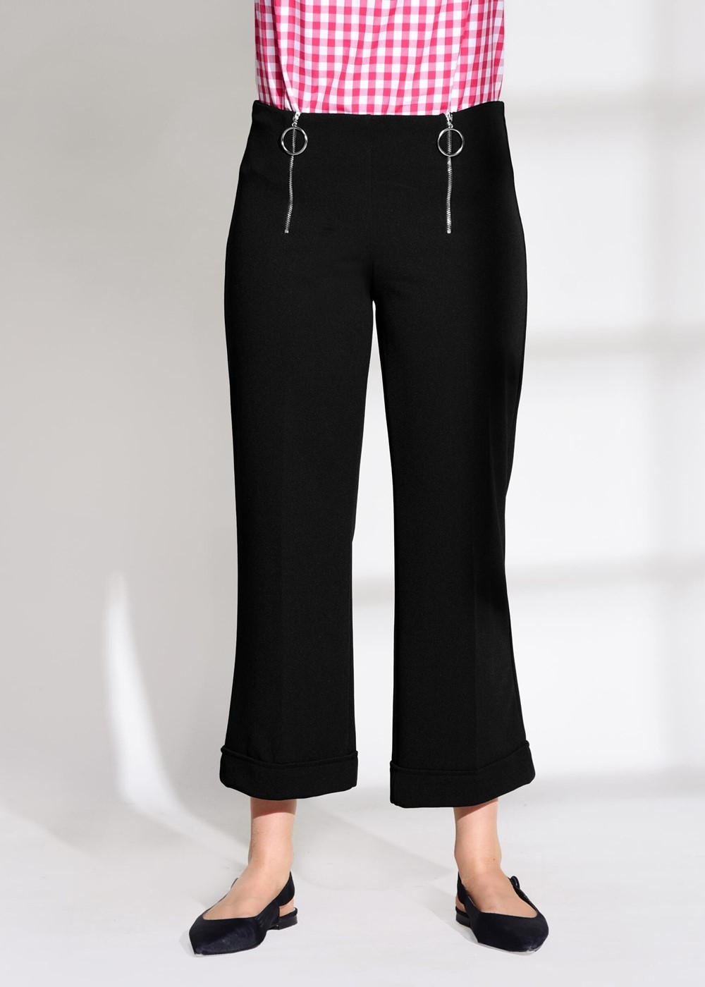 Vêtements hijab NOIR PANTALON DÉTAILLÉ À FERMETURE ÉCLAIR T 8664