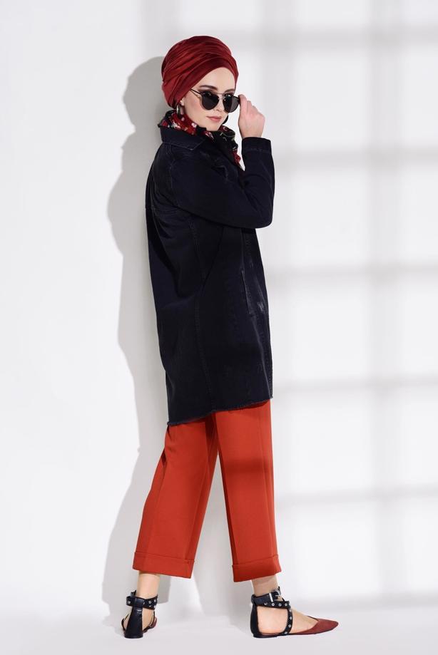 Vêtements hijab  ZIPPER DETAILED PANTS T 8664  - TRENDTESETTÜR