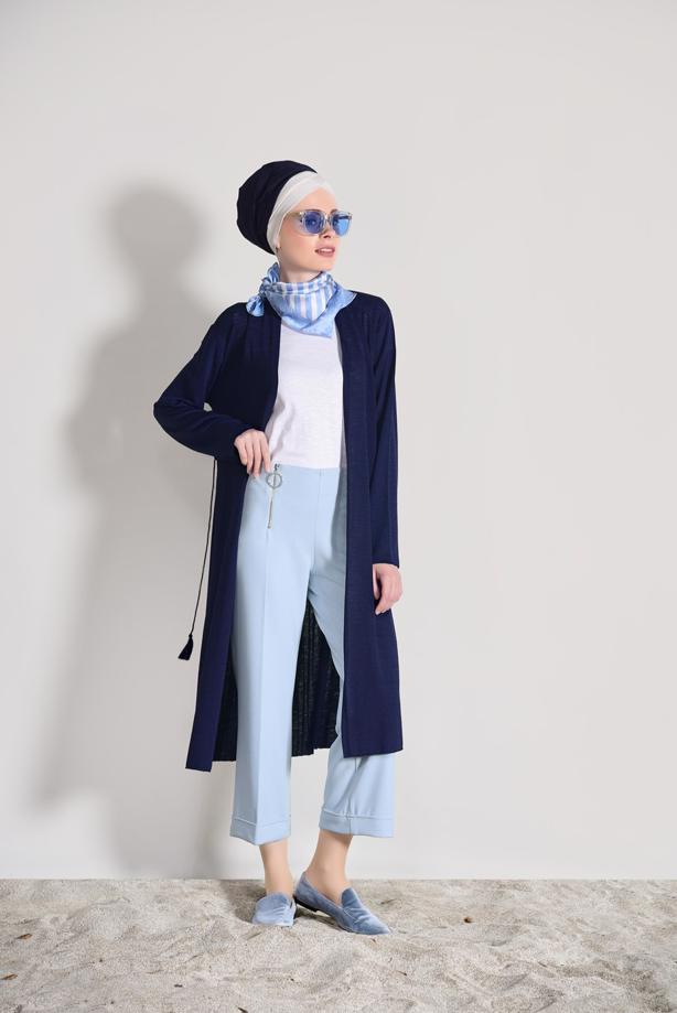 Tesettür giyim  T 8664 Mısra-Fermuar Detaylı Pantolon - TRENDTESETTÜR