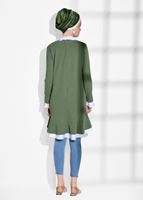 Vêtements hijab BLEU PANTALON À BRODERIE T 9309