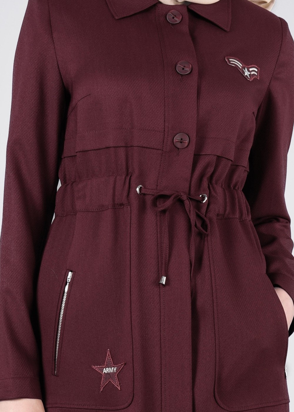 Tesettür giyim BORDO T 1011 Taylor Pardesü-Alv Fashion