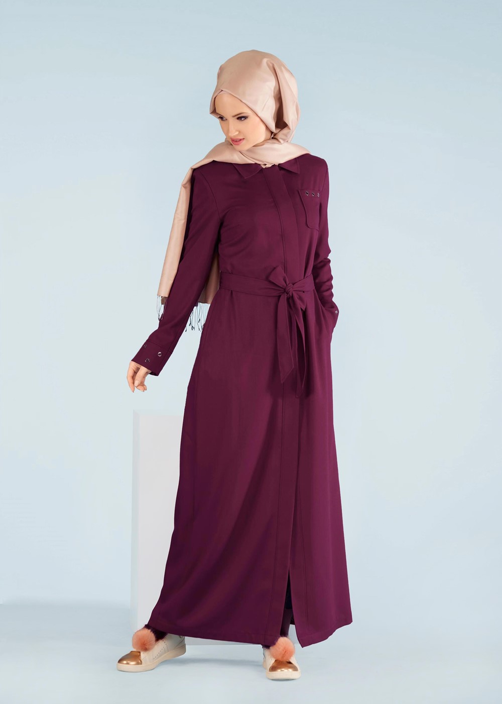 Tesettür giyim MOR T 1016 Derin 8169 Pardesü-Alv Fashion