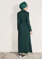 Tesettür giyim YEŞİL T 1016 Derin 8169 Pardesü-Alv Fashion