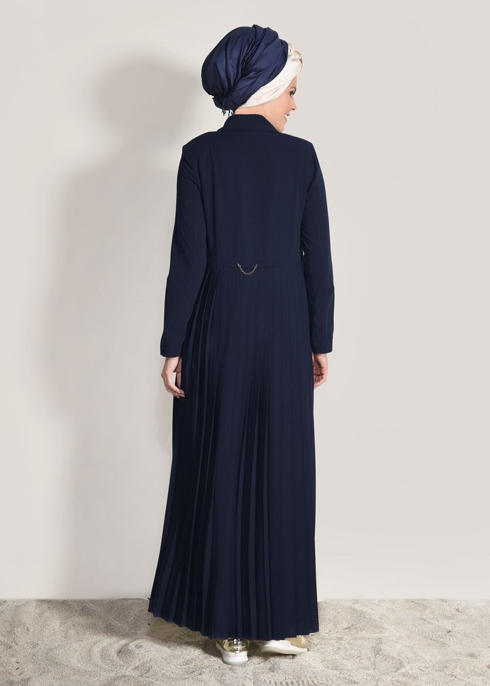 Tesettür giyim LACİVERT T 1023 Gino Pardesü-Alv Fashion