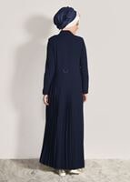 Tesettür giyim LACİVERT T 1023 Gino Pardesü-Alv Fashion