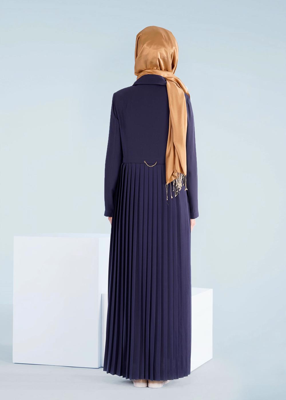 Tesettür giyim LACİVERT T 1023 Gino Pardesü-Alv Fashion