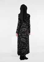 Tesettür giyim GRİ DESENLİ PARDESÜ 1041 