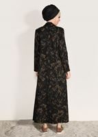 Hijab clothing BROWN PATTERNED TOPCOAT 1041 