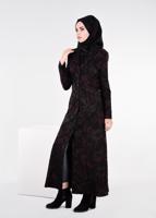 Hijab clothing PLUM PATTERNED TOPCOAT 1041 