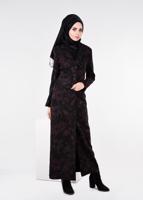 Hijab clothing PLUM PATTERNED TOPCOAT 1041 