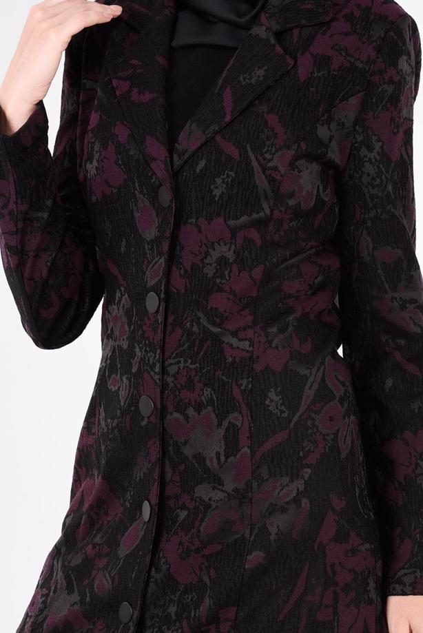 Tesettür giyim MÜRDÜM DESENLİ PARDESÜ 1041  - TRENDTESETTÜR