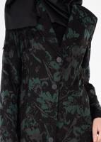 Tesettür giyim YEŞİL DESENLİ PARDESÜ 1041 