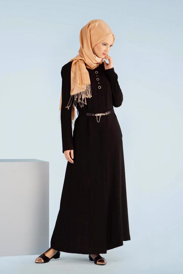 Vêtements hijab  T 1049 Orlando Tesettür Pardesü-Alv Fashion - TRENDTESETTÜR
