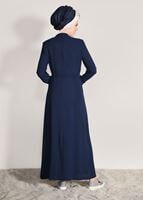 Tesettür giyim LACİVERT T 1049 Orlando Tesettür Pardesü-Alv Fashion