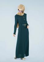 Vêtements hijab VERT T 1049 Orlando Tesettür Pardesü-Alv Fashion