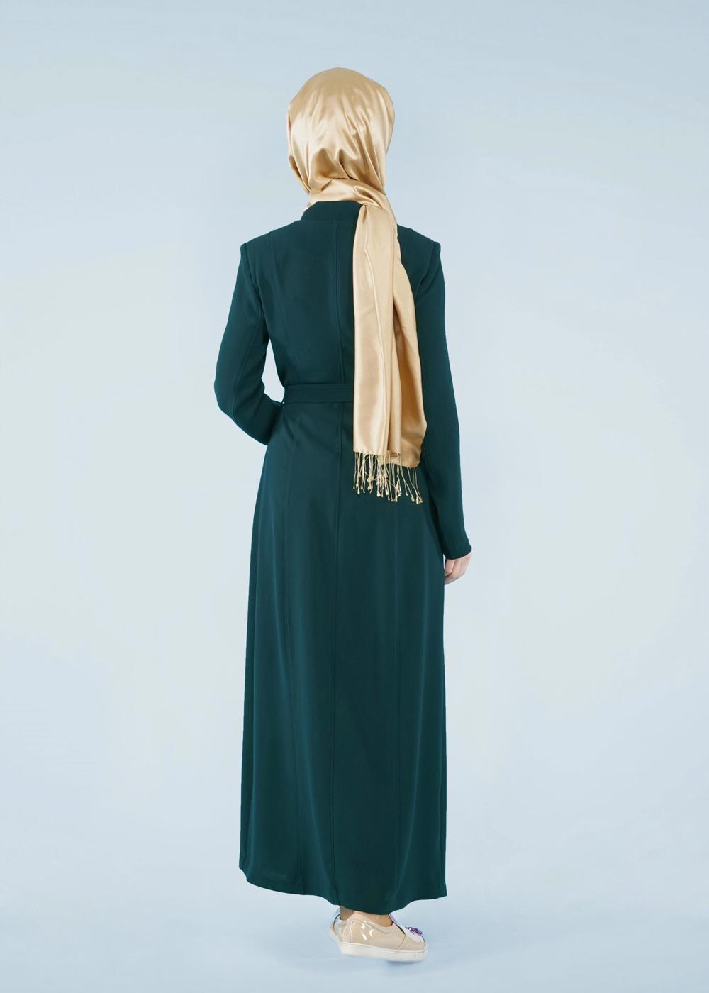 Vêtements hijab VERT T 1049 Orlando Tesettür Pardesü-Alv Fashion