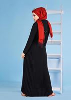 Tesettür giyim SİYAH T 1074 Elvan 3731 Pardesü-Alv Fashion