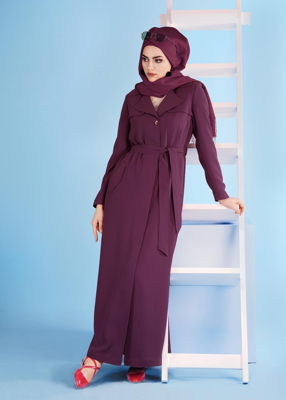 Tesettür giyim MÜRDÜM T 1074 Elvan 3731 Pardesü-Alv Fashion