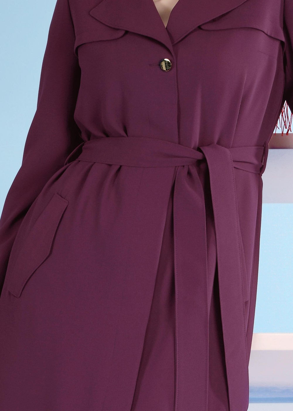 Tesettür giyim MÜRDÜM T 1074 Elvan 3731 Pardesü-Alv Fashion