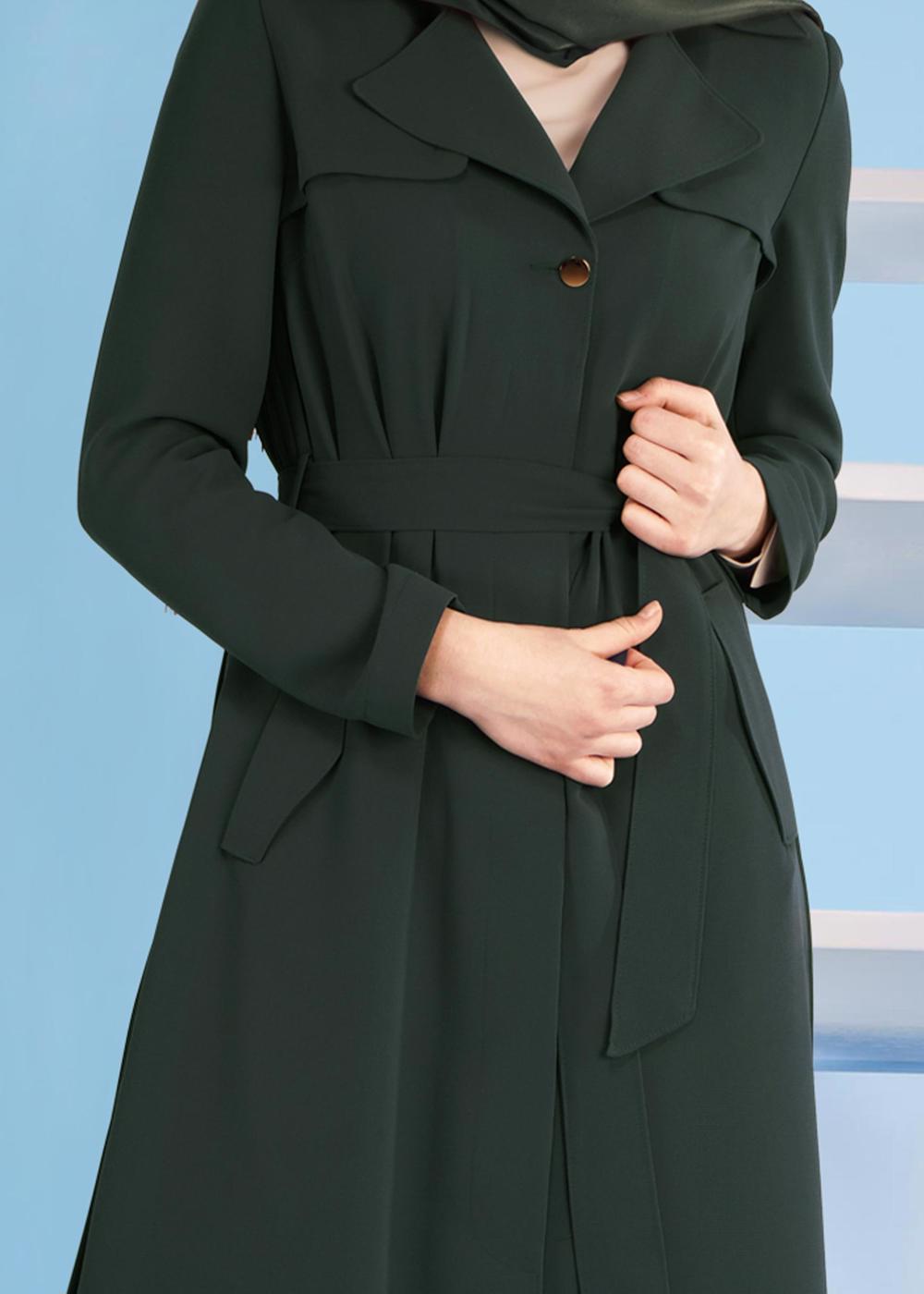 Vêtements hijab VERT T 1074 Elvan 3731 Pardesü-Alv Fashion