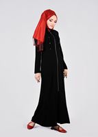 Tesettür giyim SİYAH T 1087 Maral 5985 Pardesü-Alv Fashion