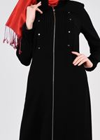 Tesettür giyim SİYAH T 1087 Maral 5985 Pardesü-Alv Fashion