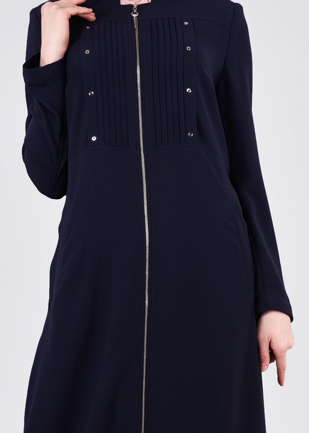 Tesettür giyim LACİVERT T 1087 Maral 5985 Pardesü-Alv Fashion