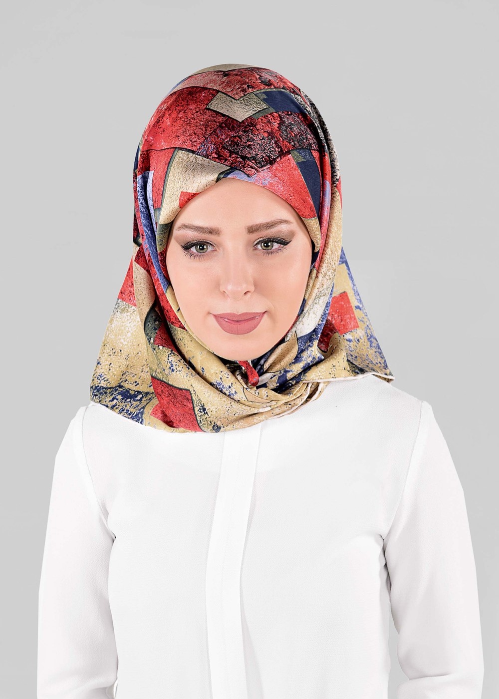 Tesettür giyim LACİVERT T 12026-1 ALVİNA DESENLİ EŞARP