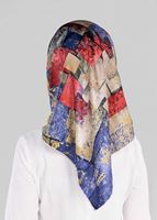 Tesettür giyim LACİVERT T 12026-1 ALVİNA DESENLİ EŞARP