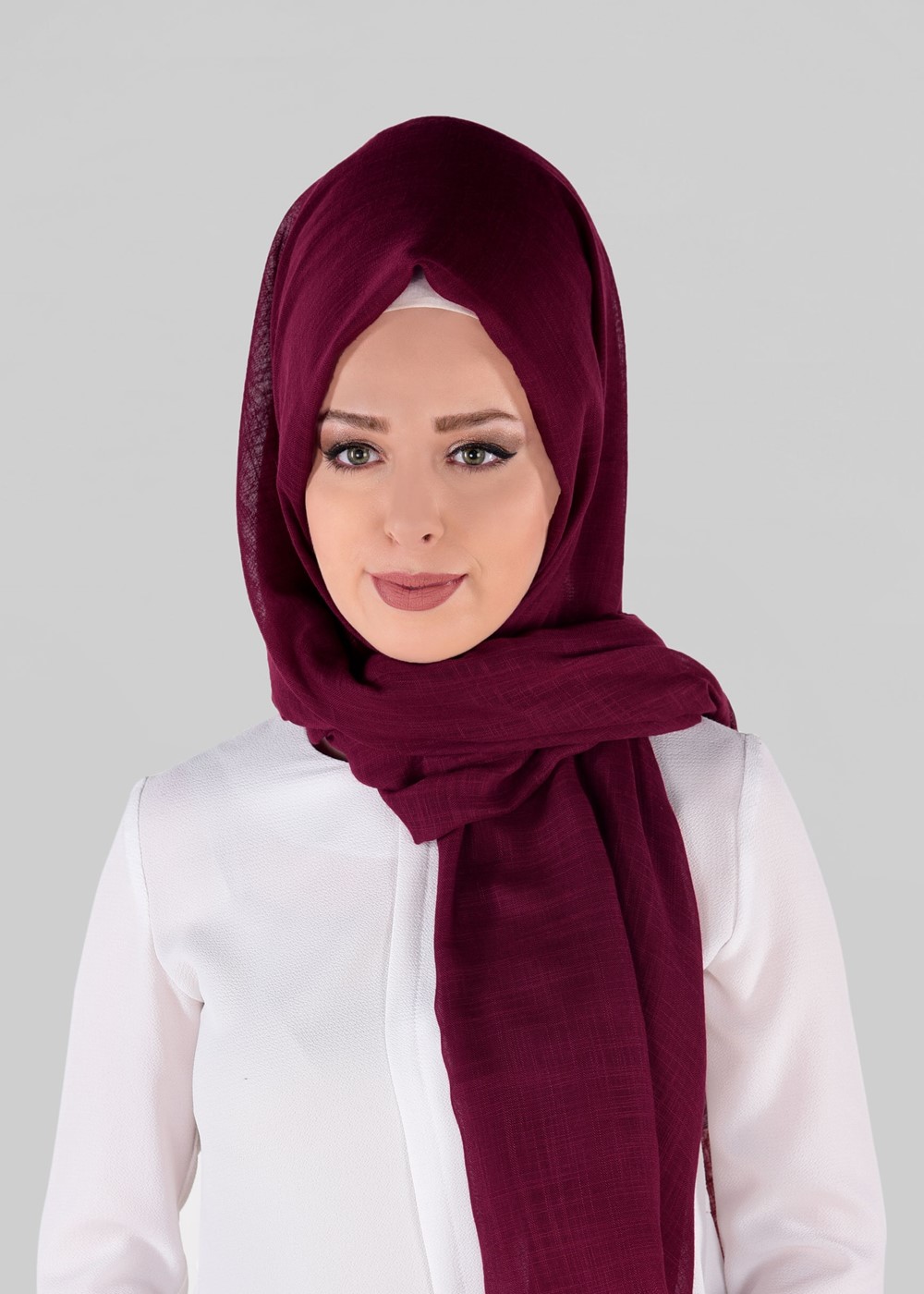 Tesettür giyim BORDO T 47220 Bonjela- Koton Şal