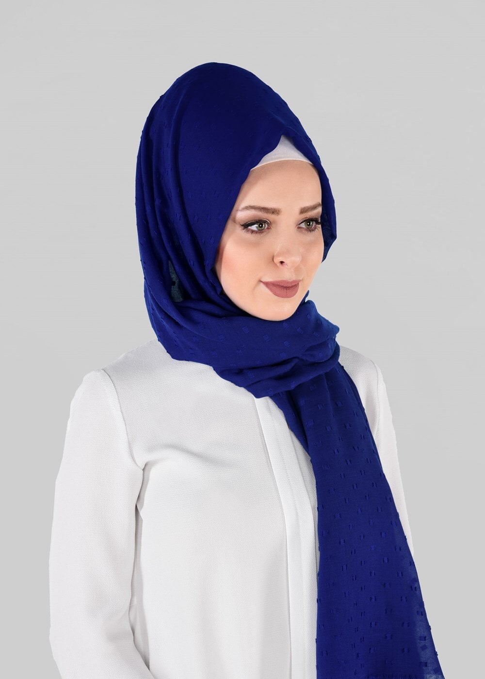 Vêtements hijab BLEU MARINE T 48030 Polo İst.-İpeksi Krep Şal