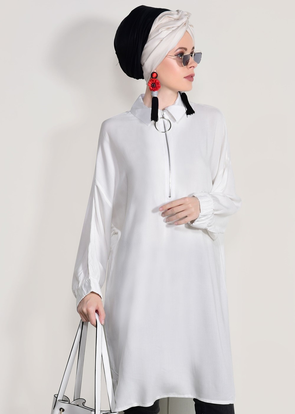 Hijab clothing WHITE SALAS TUNIC 10016-1 