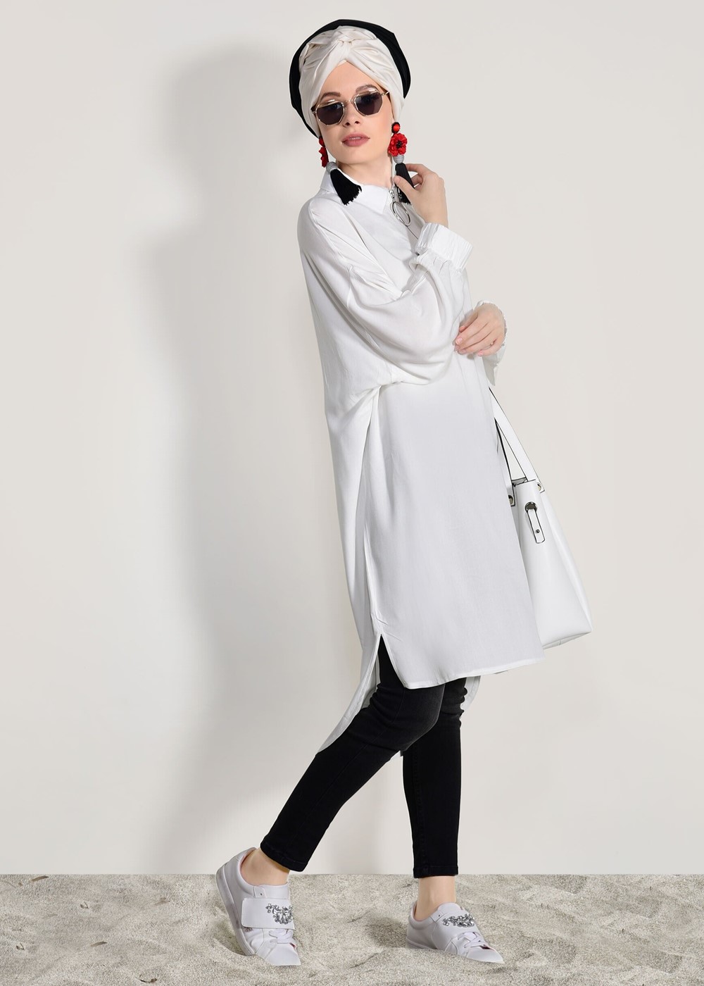 Hijab clothing WHITE SALAS TUNIC 10016-1 