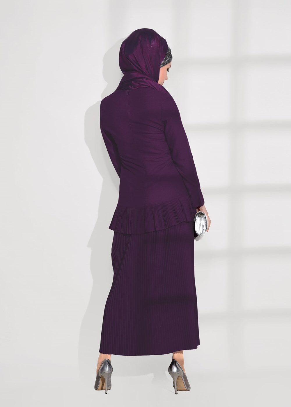 Vêtements hijab POURPRE  JUPE PLISSÉE 2 PIÈCES 791