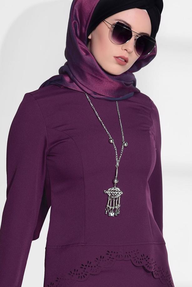 Vêtements hijab   LASER CUT SKIRTED SUIT T 801 - TRENDTESETTÜR