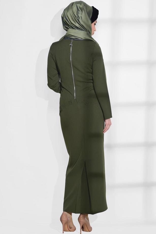 Vêtements hijab   LASER CUT SKIRTED SUIT T 801 - TRENDTESETTÜR