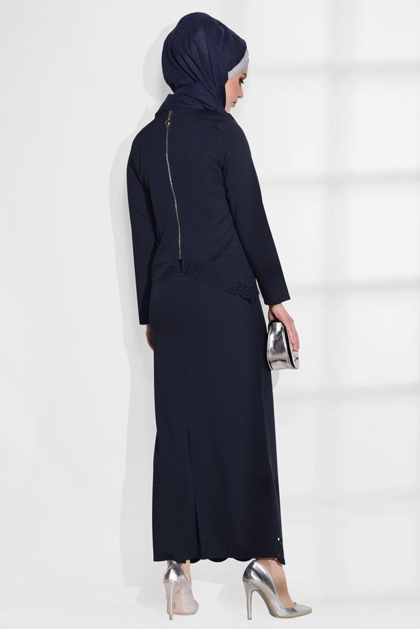 Vêtements hijab   LASER CUT SKIRTED SUIT T 801 - TRENDTESETTÜR