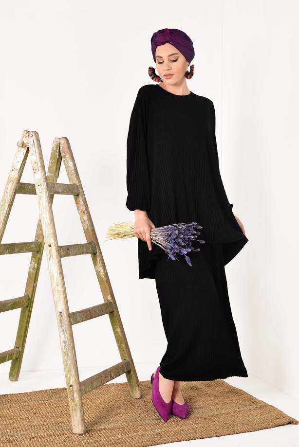Vêtements hijab  PLEATED SKIRTED SUIT 3526  - TRENDTESETTÜR